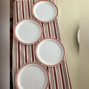 Corelle by Corning USA Vintage set of 4 dinner plates 10” cinnamon red rust gold